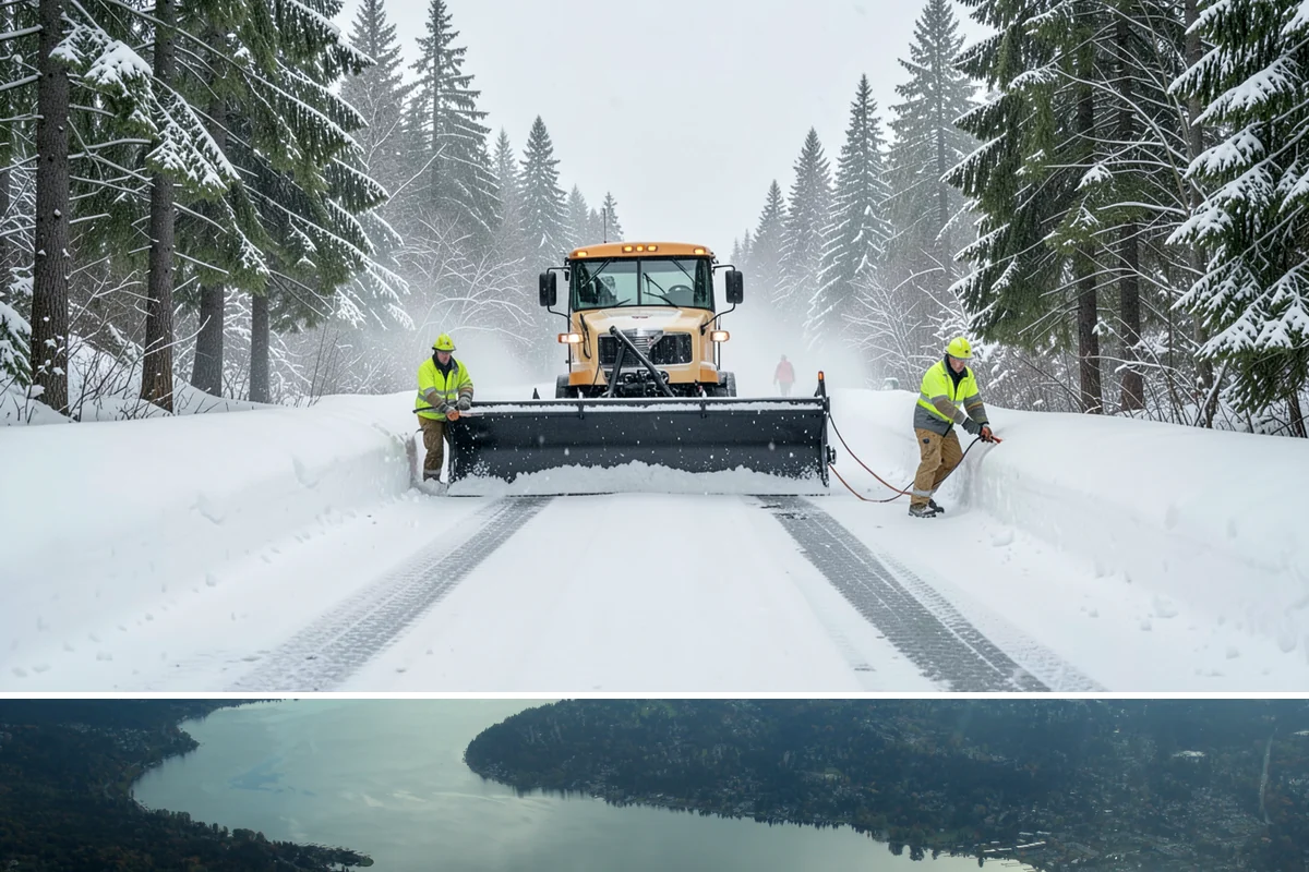 Parking Stall Clearing in Sammamish, King County, WA - Stall clearing follows every plowable event through the winter months.