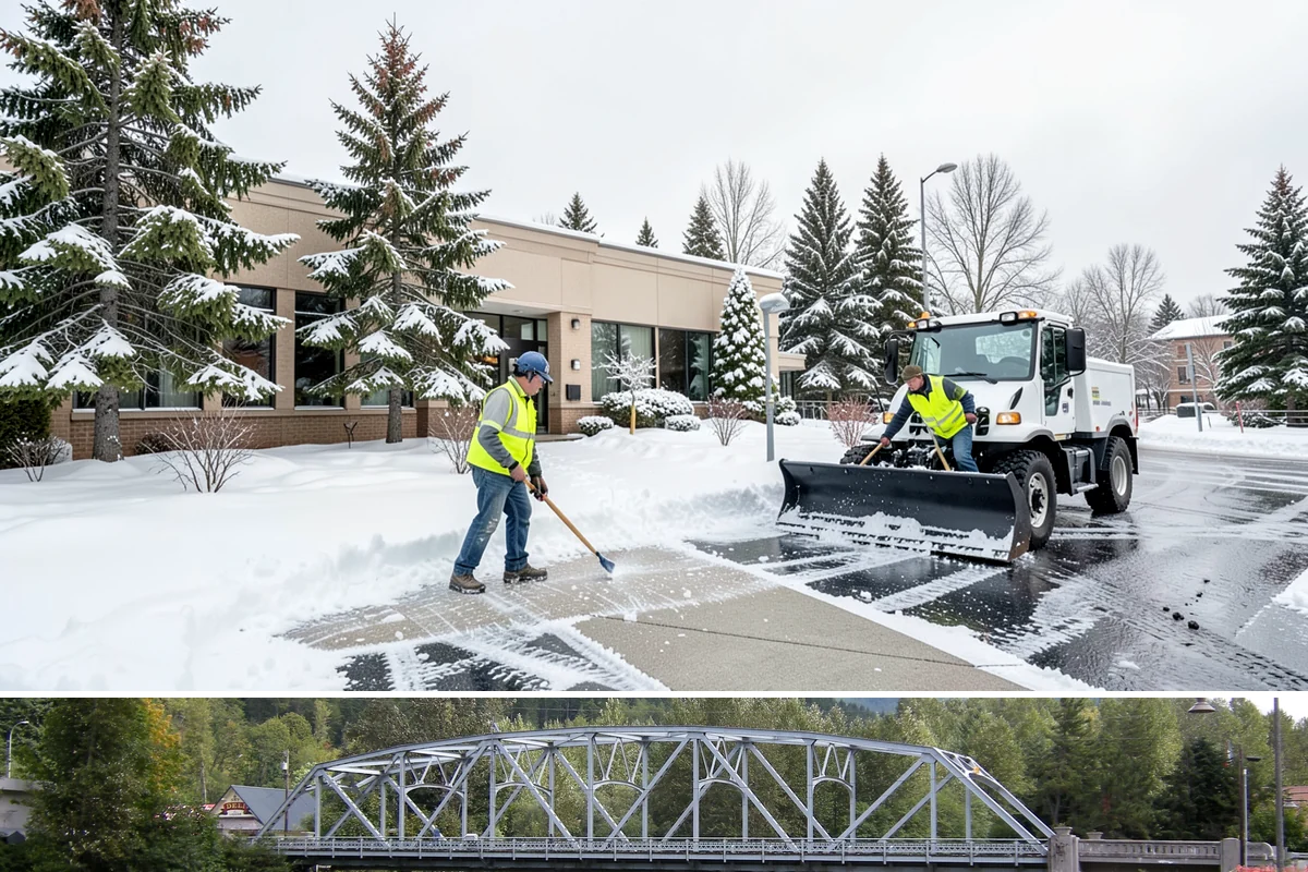 Parking Stall Clearing in Skykomish, King County, WA - Stall clearing follows every plowable event through the winter months.