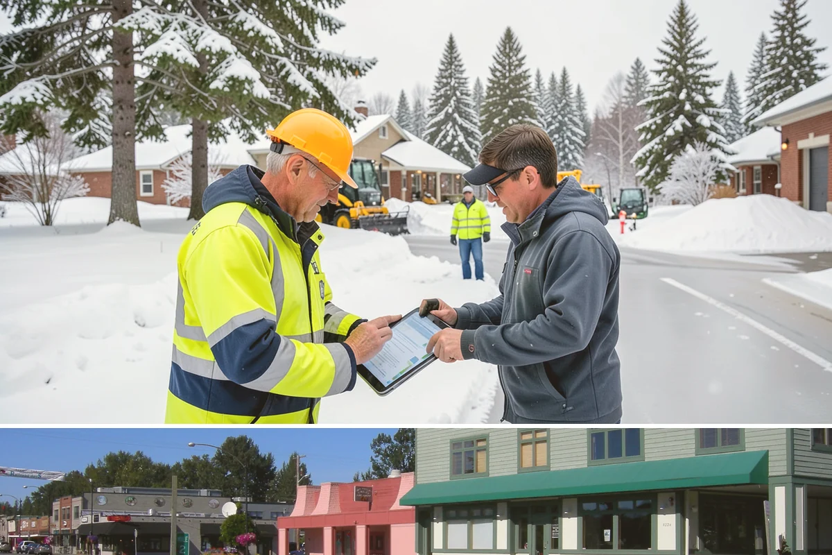 Parking Stall Clearing in Snoqualmie, King County, WA - Stall clearing follows every plowable event through the winter months.