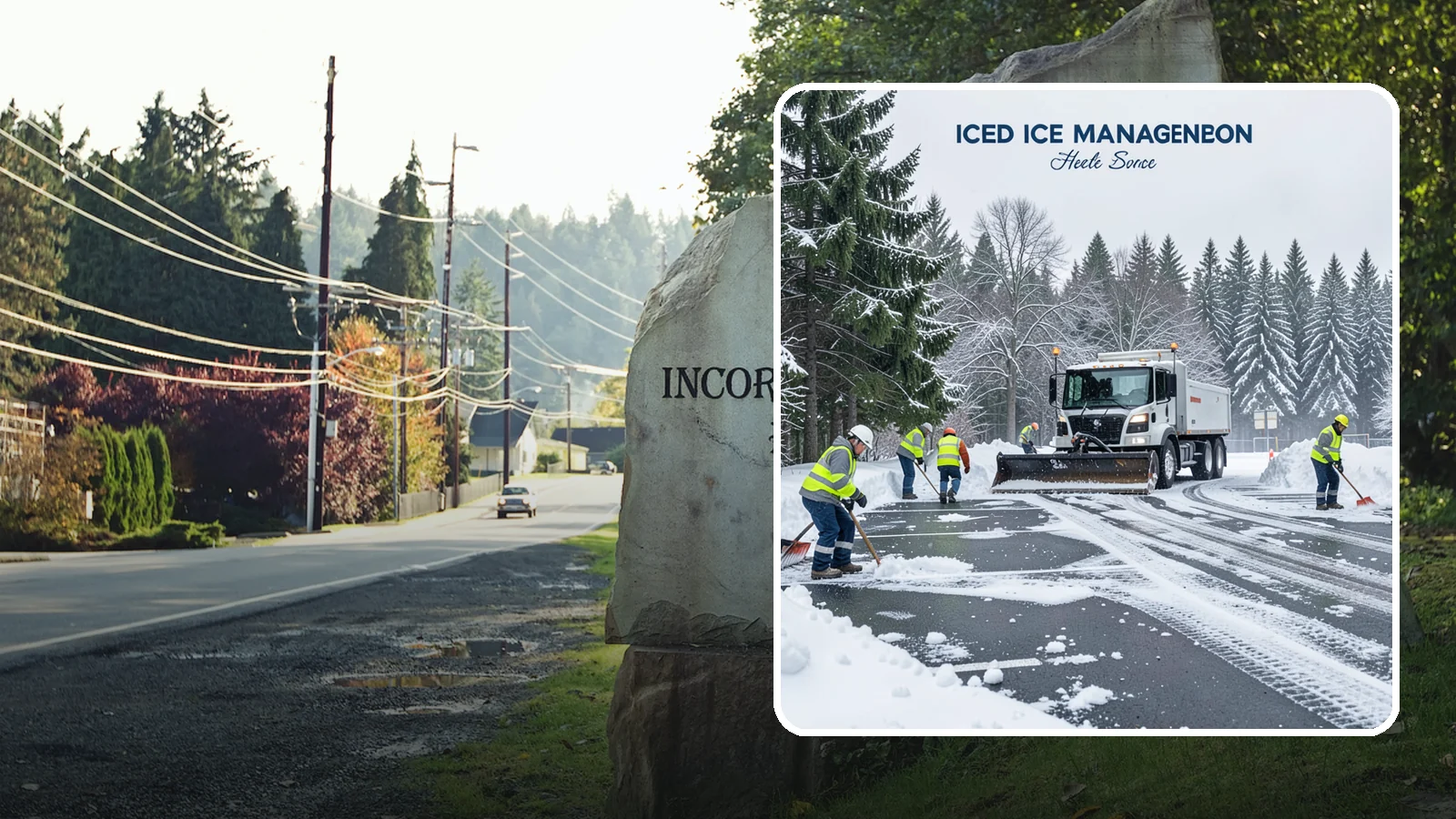 Parking Stall Clearing in Wilkeson, Pierce County, WA - We clear individual stalls down to the pavement so every space is usable after a storm.