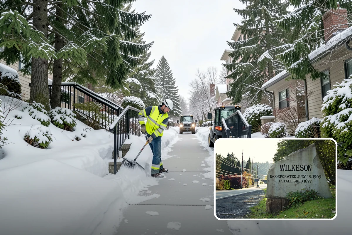 Parking Stall Clearing in Wilkeson, Pierce County, WA - Opens every stall, not just the aisles