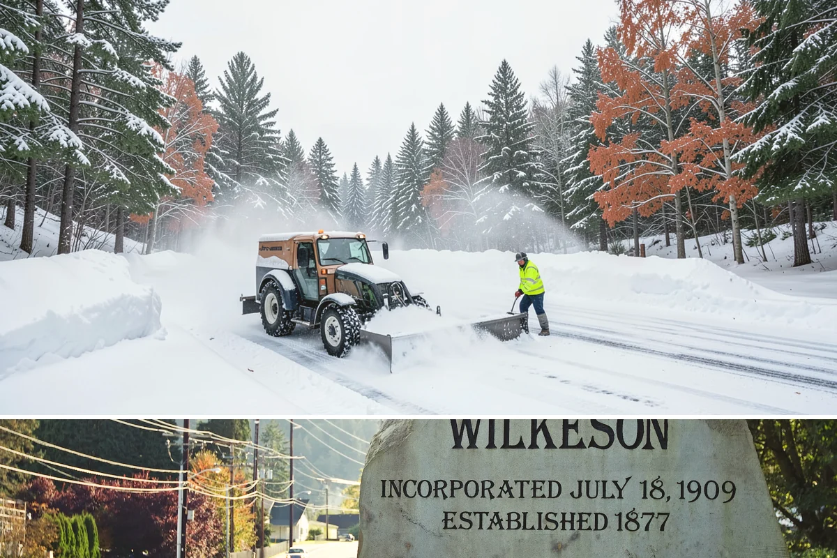 Parking Stall Clearing in Wilkeson, Pierce County, WA - Stall clearing follows every plowable event through the winter months.