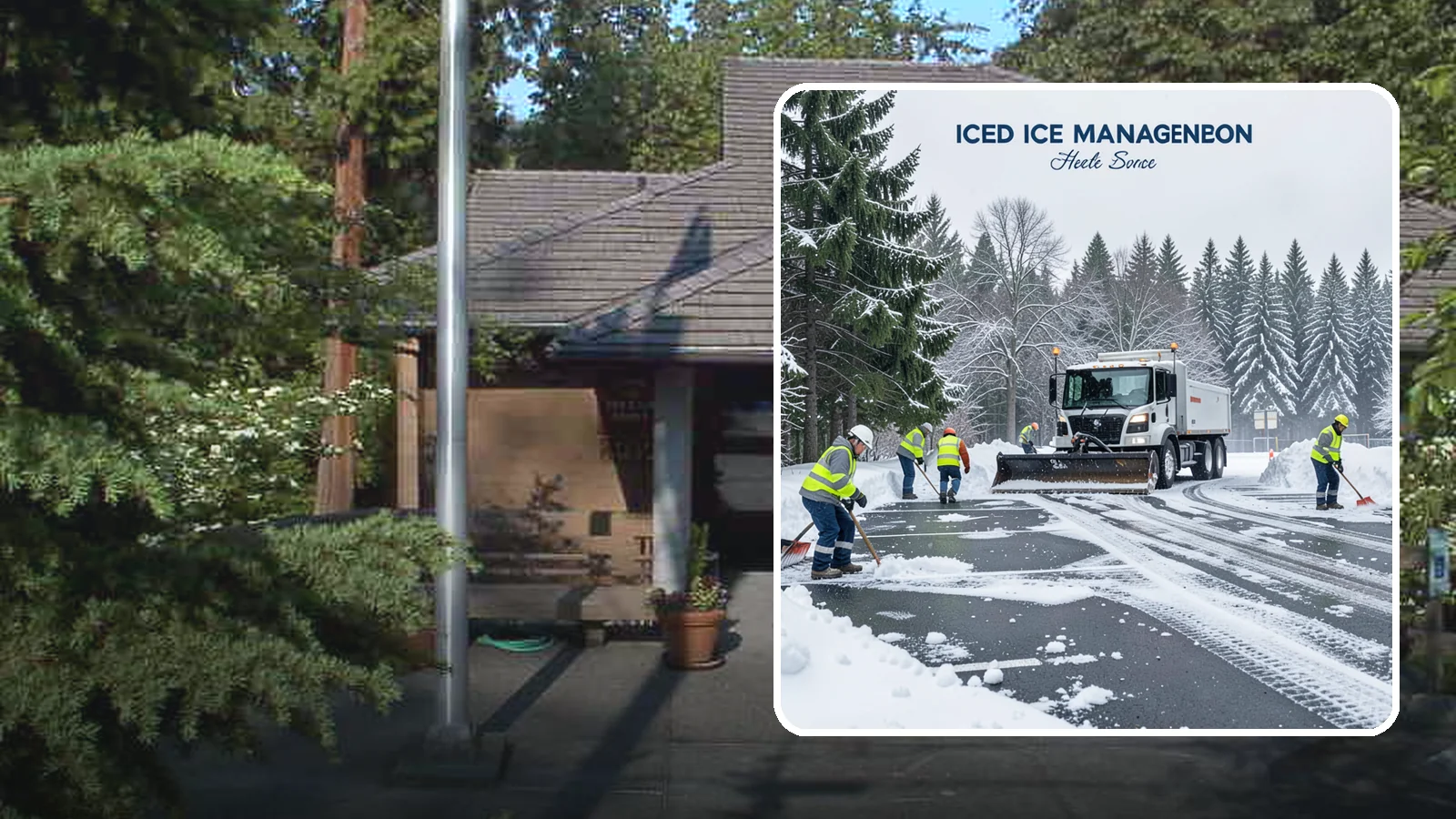 Parking Stall Clearing in Yarrow Point, King County, WA - We clear individual stalls down to the pavement so every space is usable after a storm.