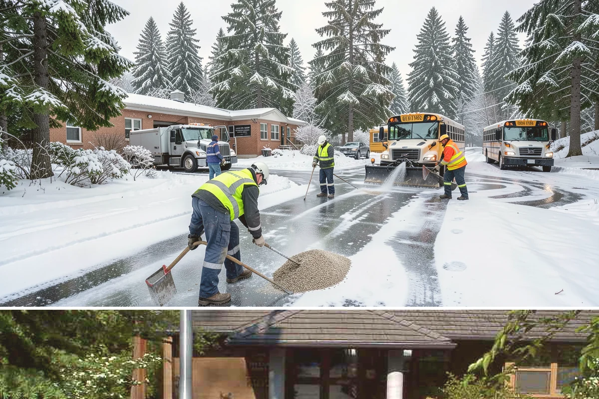 Parking Stall Clearing in Yarrow Point, King County, WA - Stall clearing follows every plowable event through the winter months.
