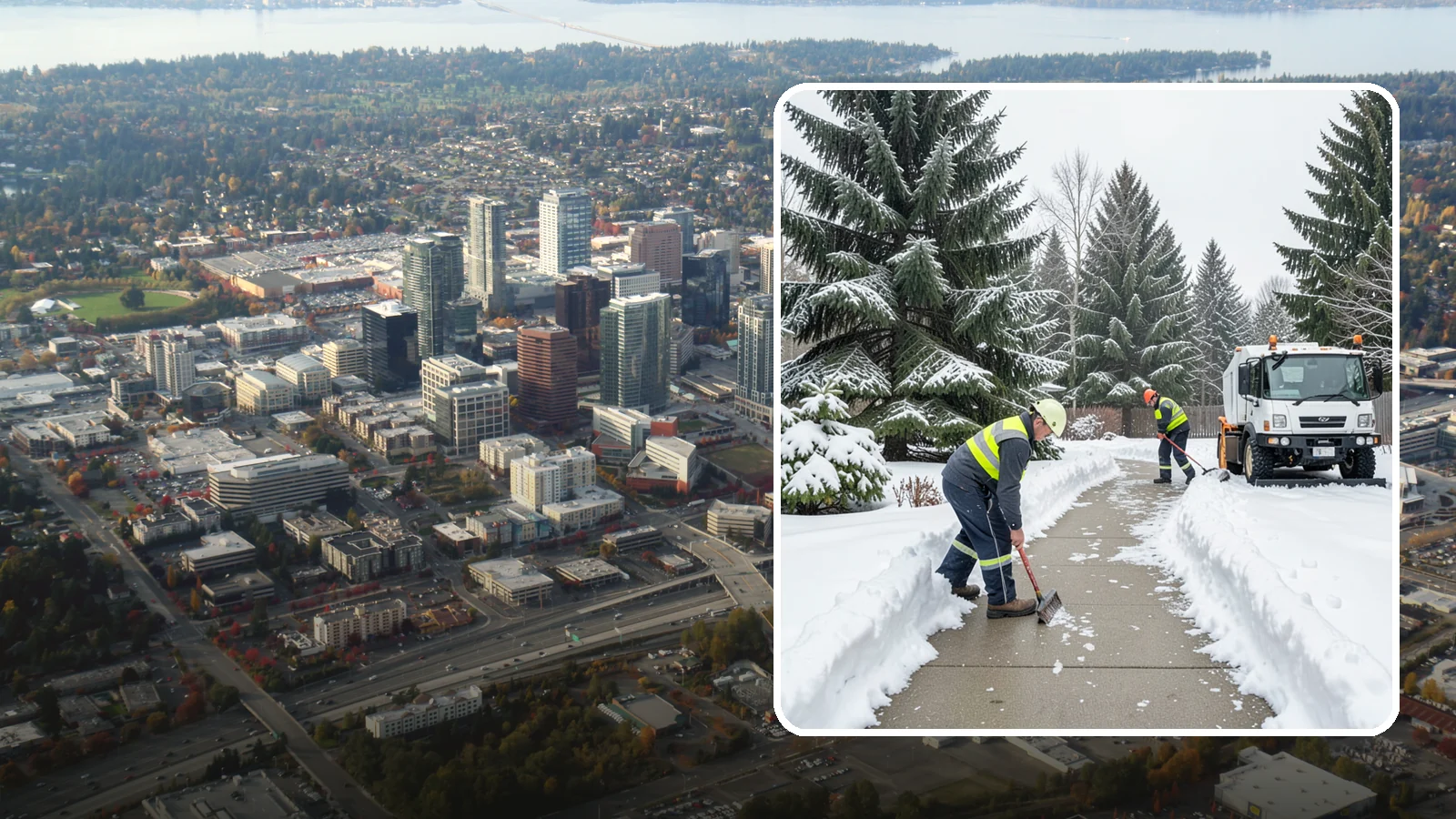 Patio Clearing in Bellevue, King County, WA - We clear residential and commercial patios so these gathering spaces stay usable through Western Washington winters.