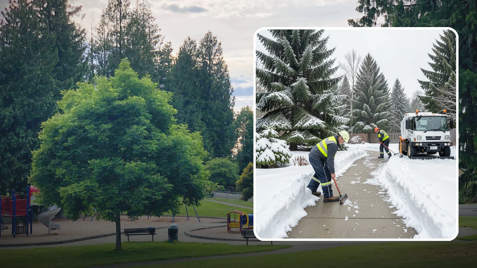 Patio Clearing in Bonney Lake, Pierce County, WA - We clear residential and commercial patios so these gathering spaces stay usable through Western Washington winters.
