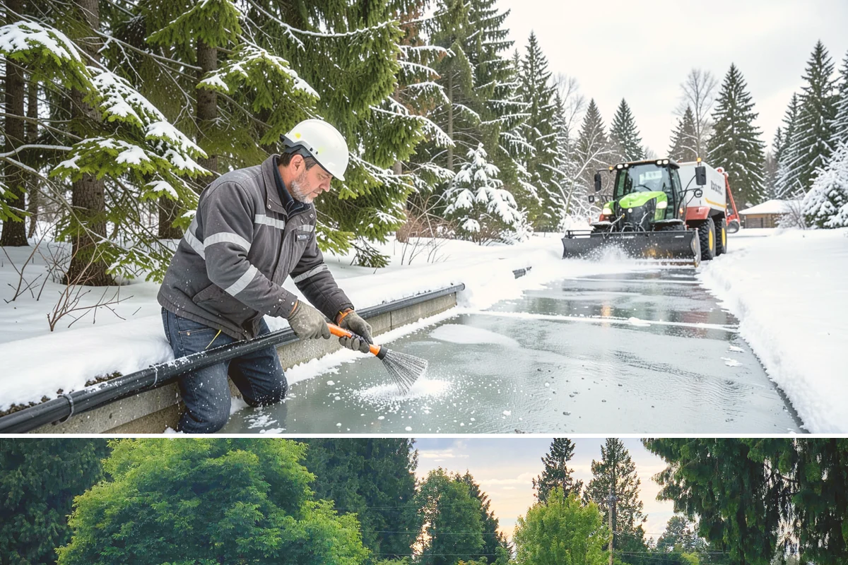 Patio Clearing in Bonney Lake, Pierce County, WA - Serviced after each snowfall through the winter months when patios would otherwise sit iced over.