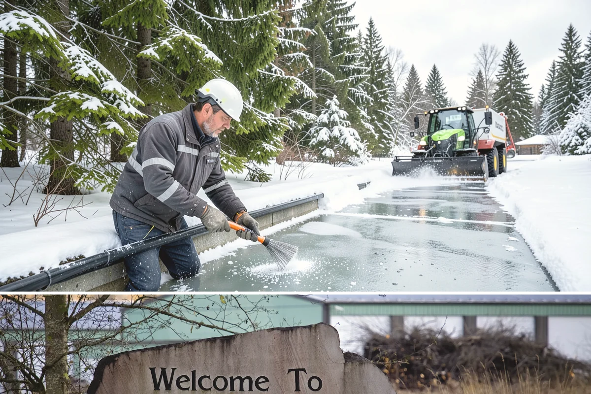 Patio Clearing in Buckley, Pierce County, WA - Serviced after each snowfall through the winter months when patios would otherwise sit iced over.