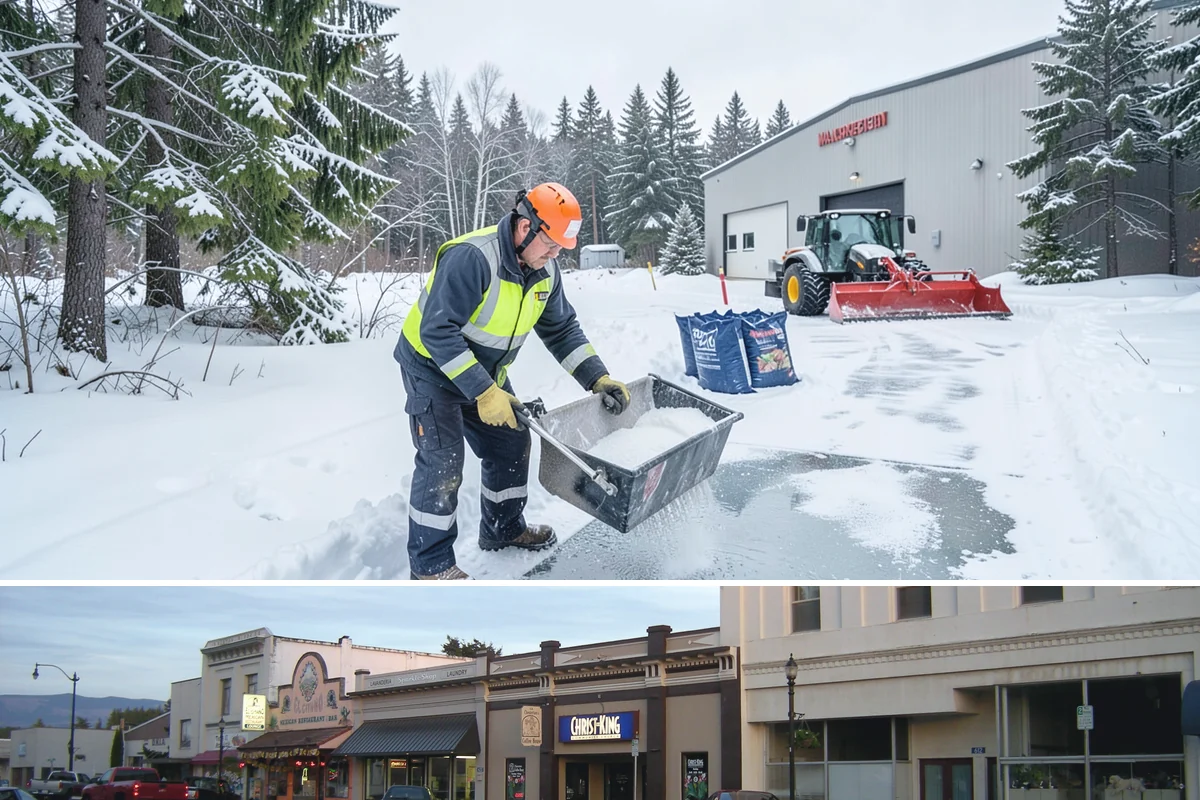 Patio Clearing in Burlington, Skagit County, WA - Serviced after each snowfall through the winter months when patios would otherwise sit iced over.