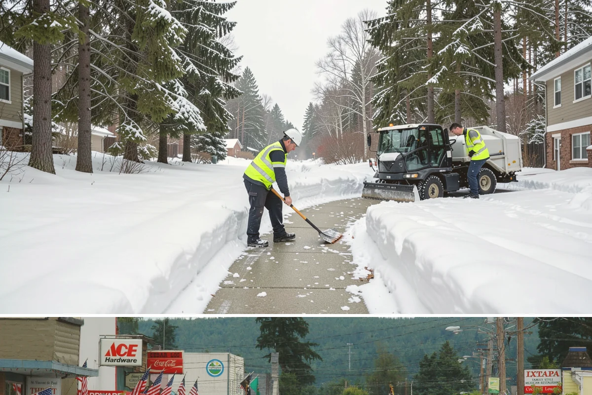 Patio Clearing in Carnation, King County, WA - Serviced after each snowfall through the winter months when patios would otherwise sit iced over.