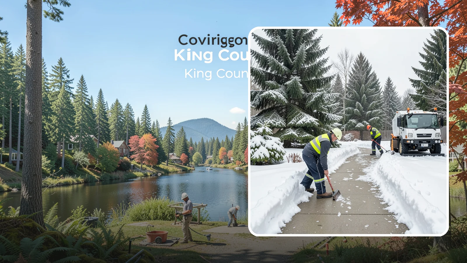 Patio Clearing in Covington, King County, WA - We clear residential and commercial patios so these gathering spaces stay usable through Western Washington winters.