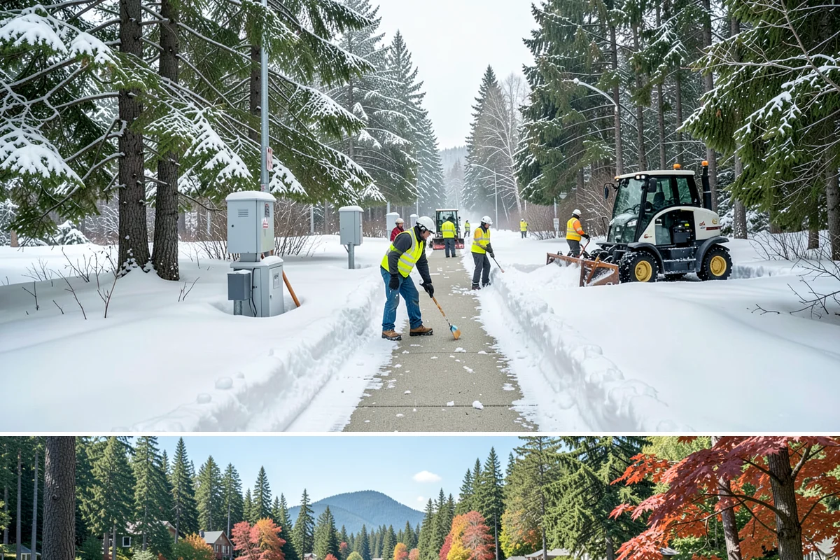 Patio Clearing in Covington, King County, WA - Serviced after each snowfall through the winter months when patios would otherwise sit iced over.