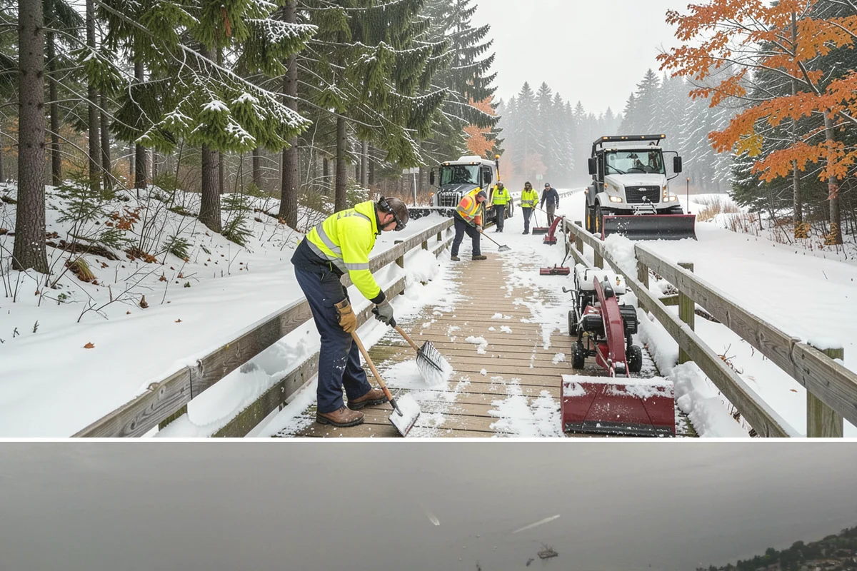 Patio Clearing in Des Moines, King County, WA - Serviced after each snowfall through the winter months when patios would otherwise sit iced over.