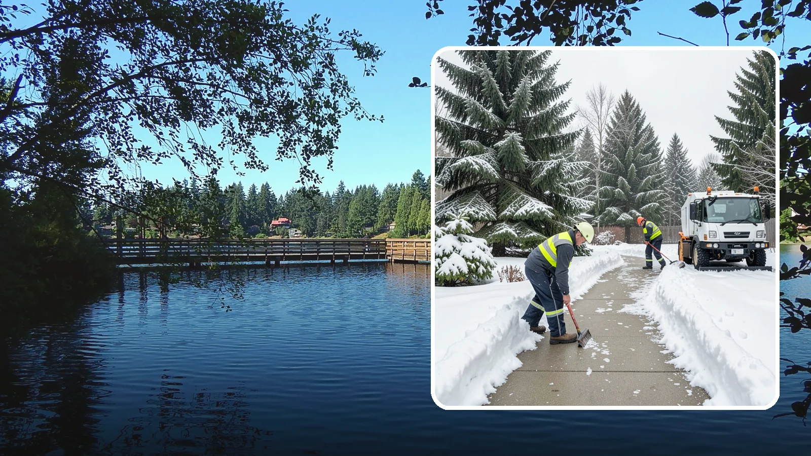 Patio Clearing in Federal Way, King County, WA - We clear residential and commercial patios so these gathering spaces stay usable through Western Washington winters.