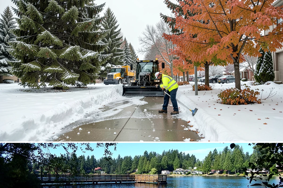 Patio Clearing in Federal Way, King County, WA - Serviced after each snowfall through the winter months when patios would otherwise sit iced over.