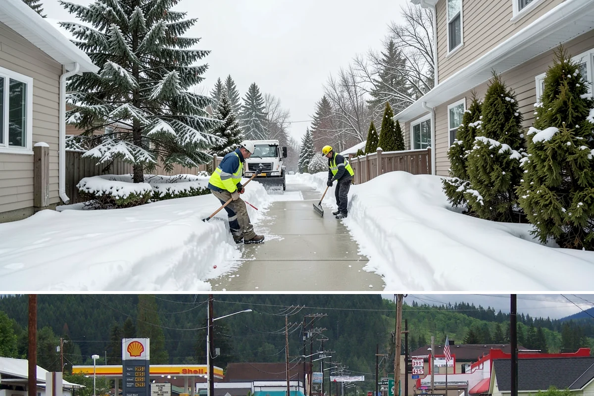 Patio Clearing in Granite Falls, Snohomish County, WA - Serviced after each snowfall through the winter months when patios would otherwise sit iced over.