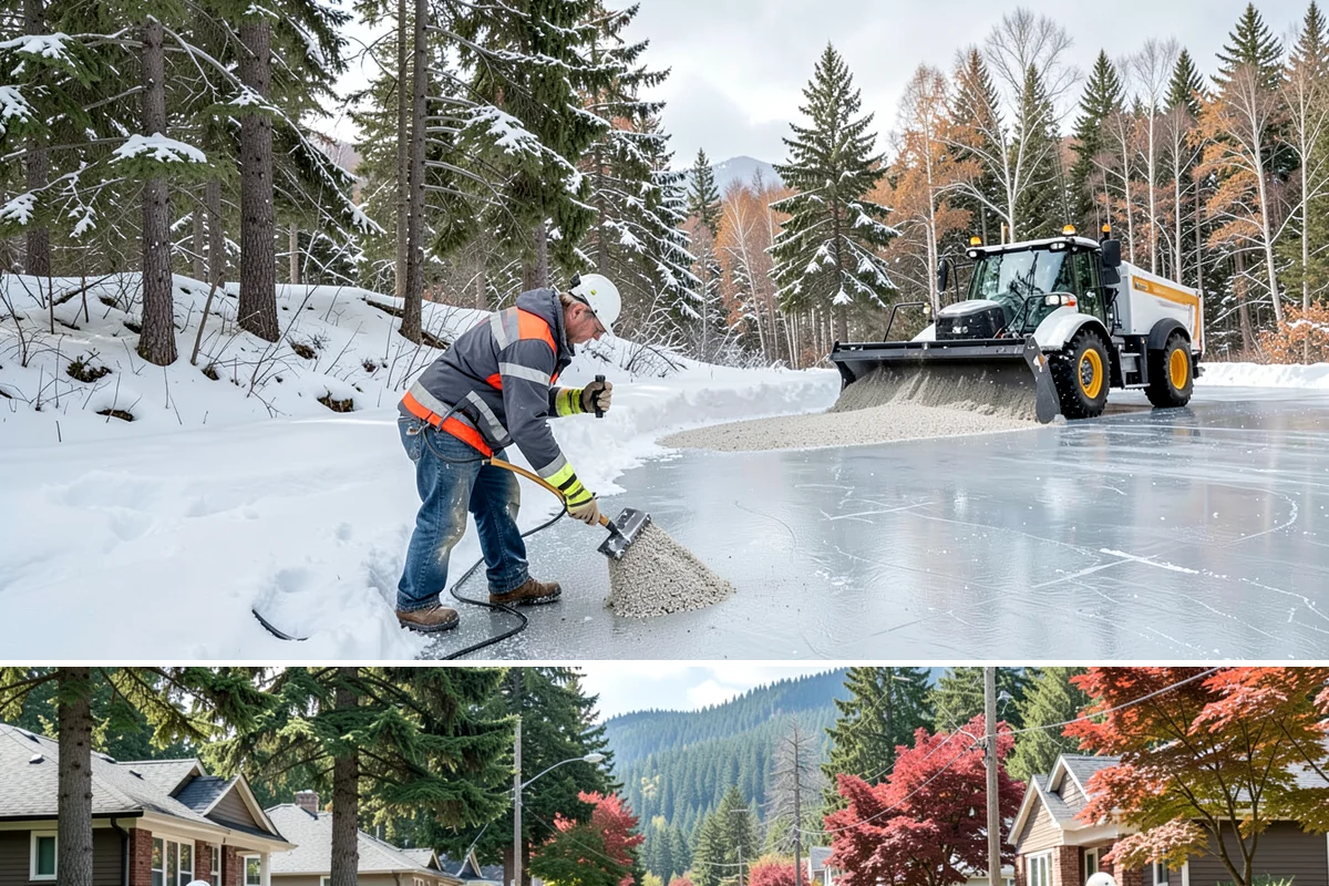 Patio Clearing in Hunts Point, King County, WA - Serviced after each snowfall through the winter months when patios would otherwise sit iced over.