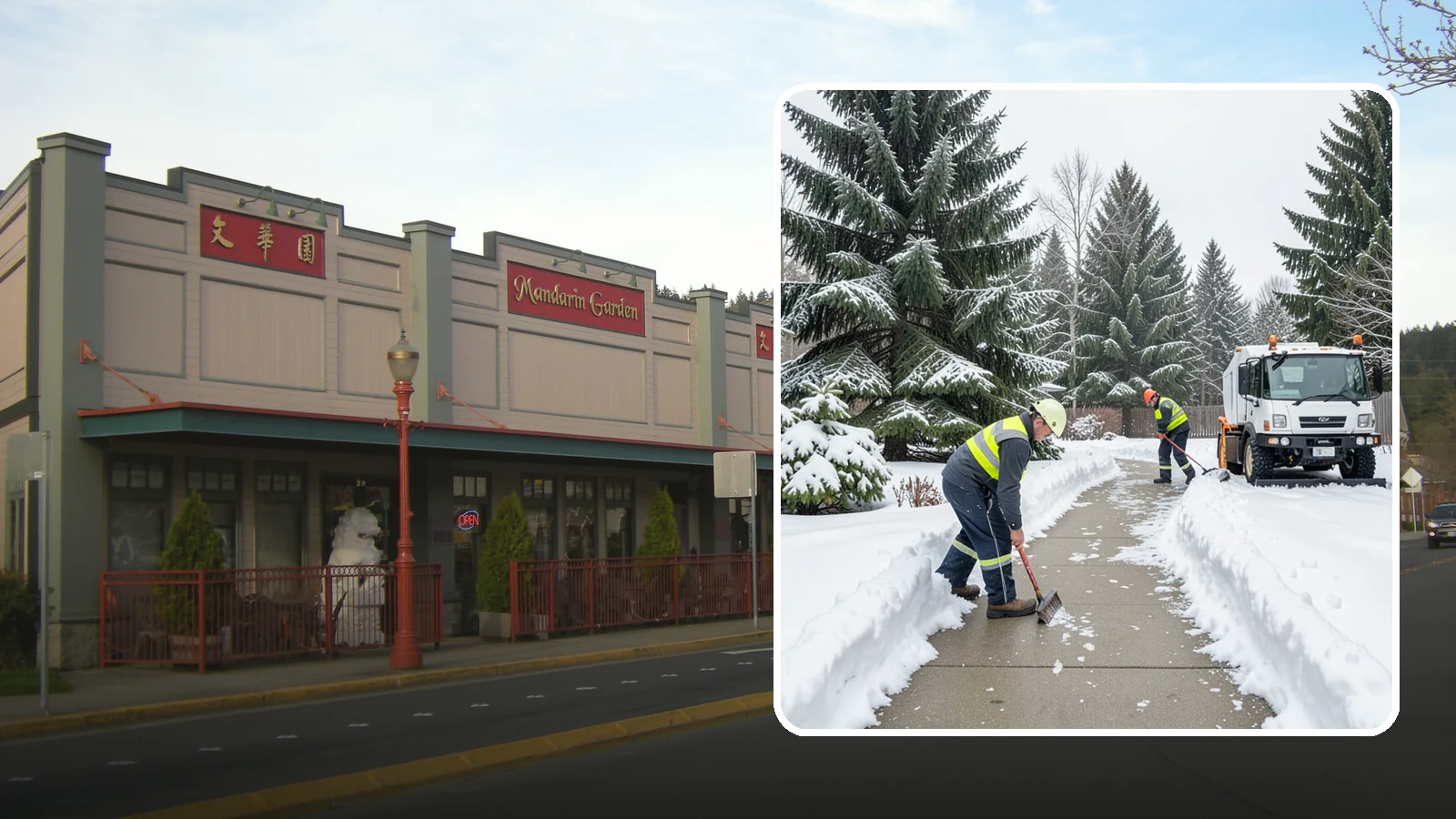 Patio Clearing in Issaquah, King County, WA - We clear residential and commercial patios so these gathering spaces stay usable through Western Washington winters.