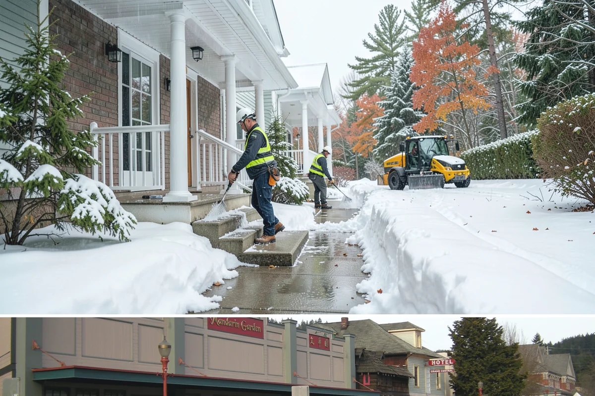 Patio Clearing in Issaquah, King County, WA - Serviced after each snowfall through the winter months when patios would otherwise sit iced over.
