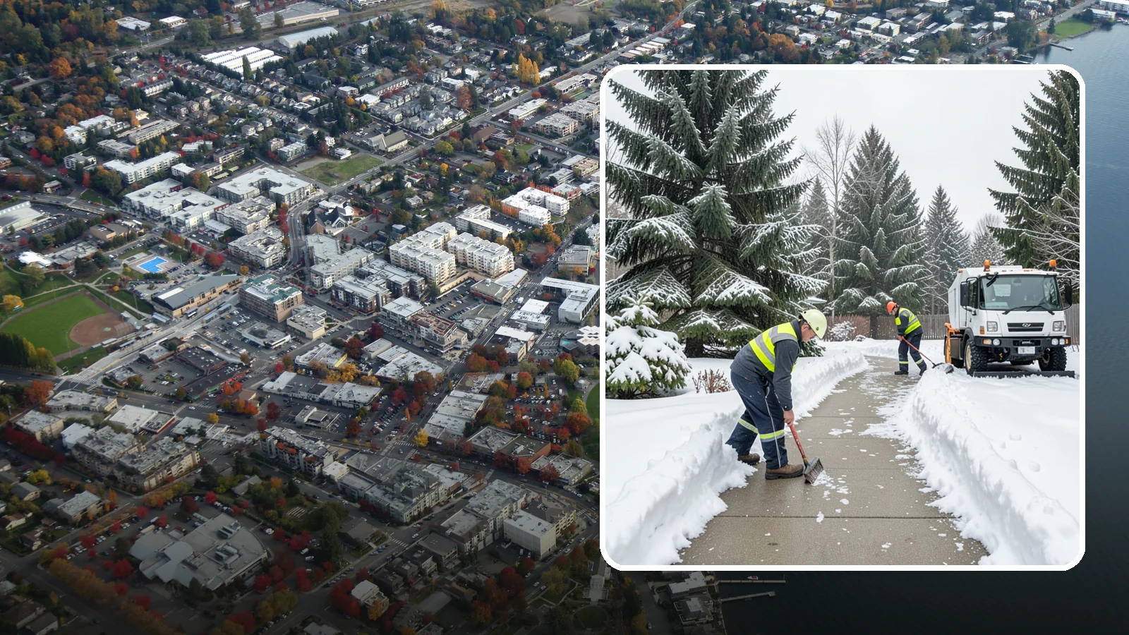 Patio Clearing in Kirkland, King County, WA - We clear residential and commercial patios so these gathering spaces stay usable through Western Washington winters.