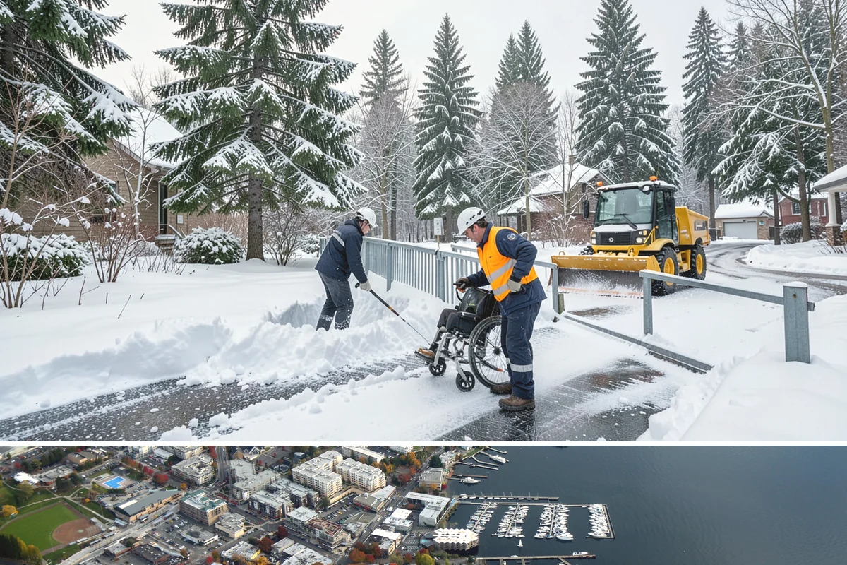 Patio Clearing in Kirkland, King County, WA - Serviced after each snowfall through the winter months when patios would otherwise sit iced over.