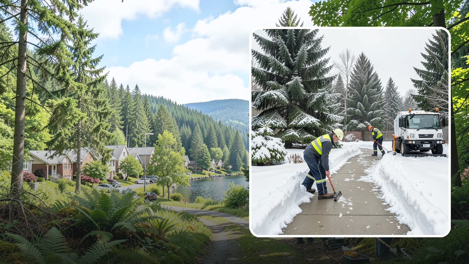 Patio Clearing in Lake Forest Park, King County, WA - We clear residential and commercial patios so these gathering spaces stay usable through Western Washington winters.
