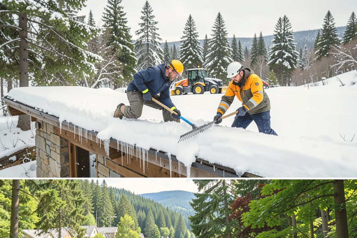 Patio Clearing in Lake Forest Park, King County, WA - Serviced after each snowfall through the winter months when patios would otherwise sit iced over.