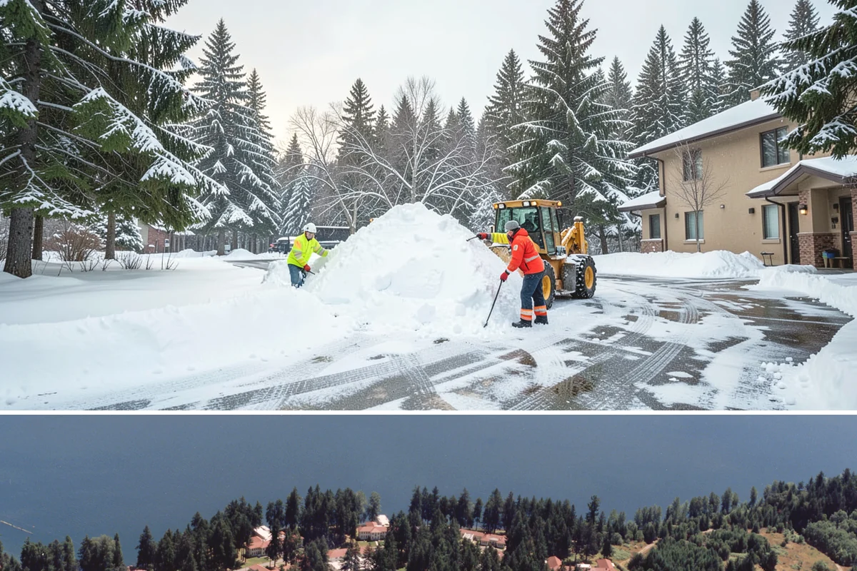 Patio Clearing in Lakewood, Pierce County, WA - Serviced after each snowfall through the winter months when patios would otherwise sit iced over.