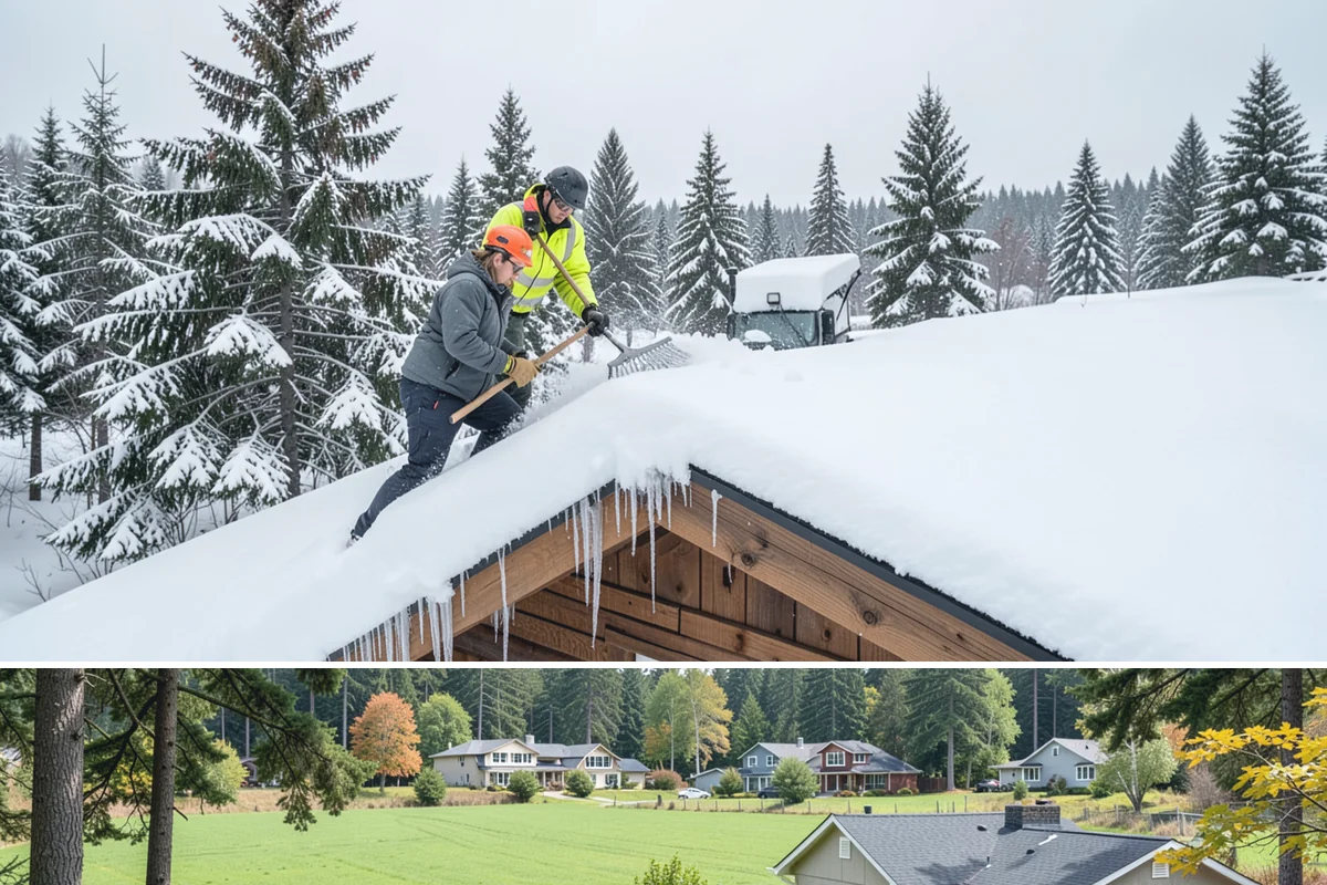 Patio Clearing in Lyman, Skagit County, WA - Serviced after each snowfall through the winter months when patios would otherwise sit iced over.