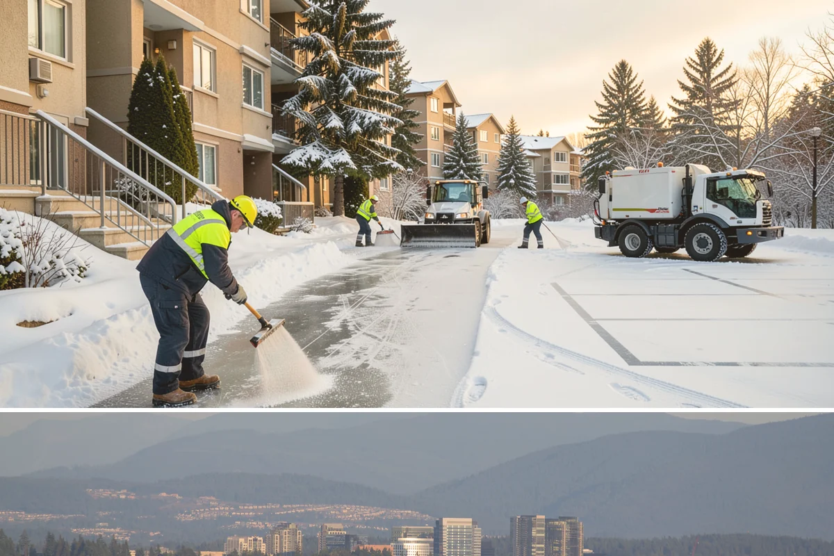 Patio Clearing in Medina, King County, WA - Serviced after each snowfall through the winter months when patios would otherwise sit iced over.