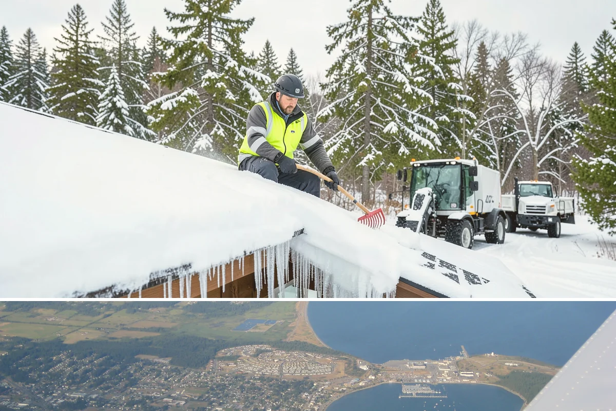 Patio Clearing in Oak Harbor, Island County, WA - Serviced after each snowfall through the winter months when patios would otherwise sit iced over.