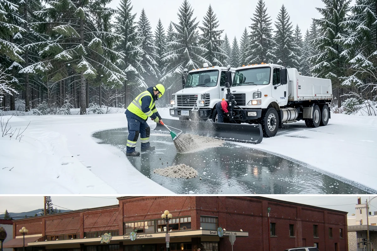 Patio Clearing in Sedro-Woolley, Skagit County, WA - Serviced after each snowfall through the winter months when patios would otherwise sit iced over.