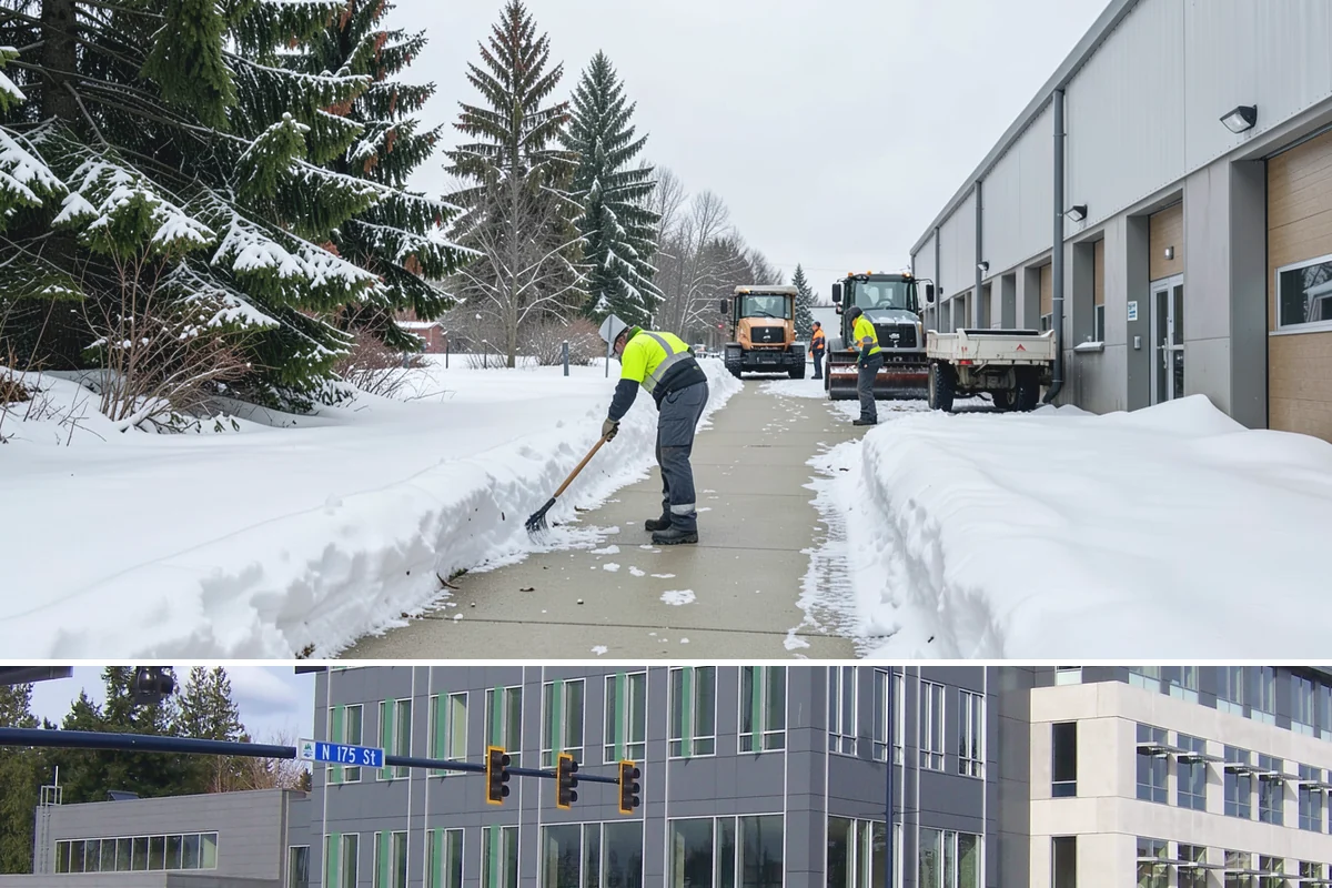 Patio Clearing in Shoreline, King County, WA - Serviced after each snowfall through the winter months when patios would otherwise sit iced over.