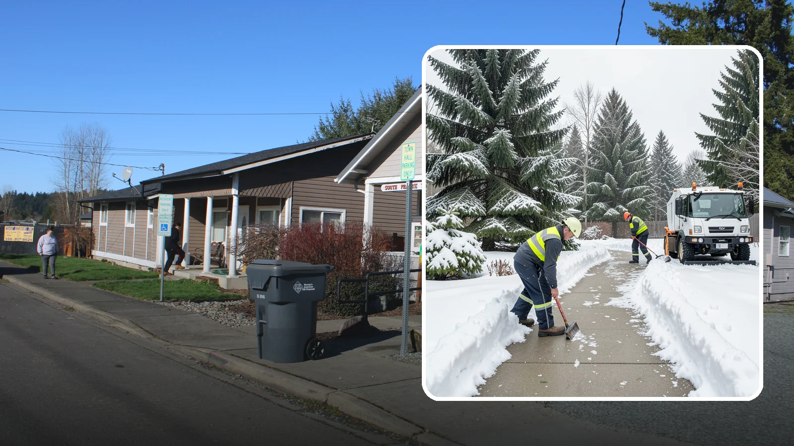 Patio Clearing in South Prairie, Pierce County, WA - We clear residential and commercial patios so these gathering spaces stay usable through Western Washington winters.