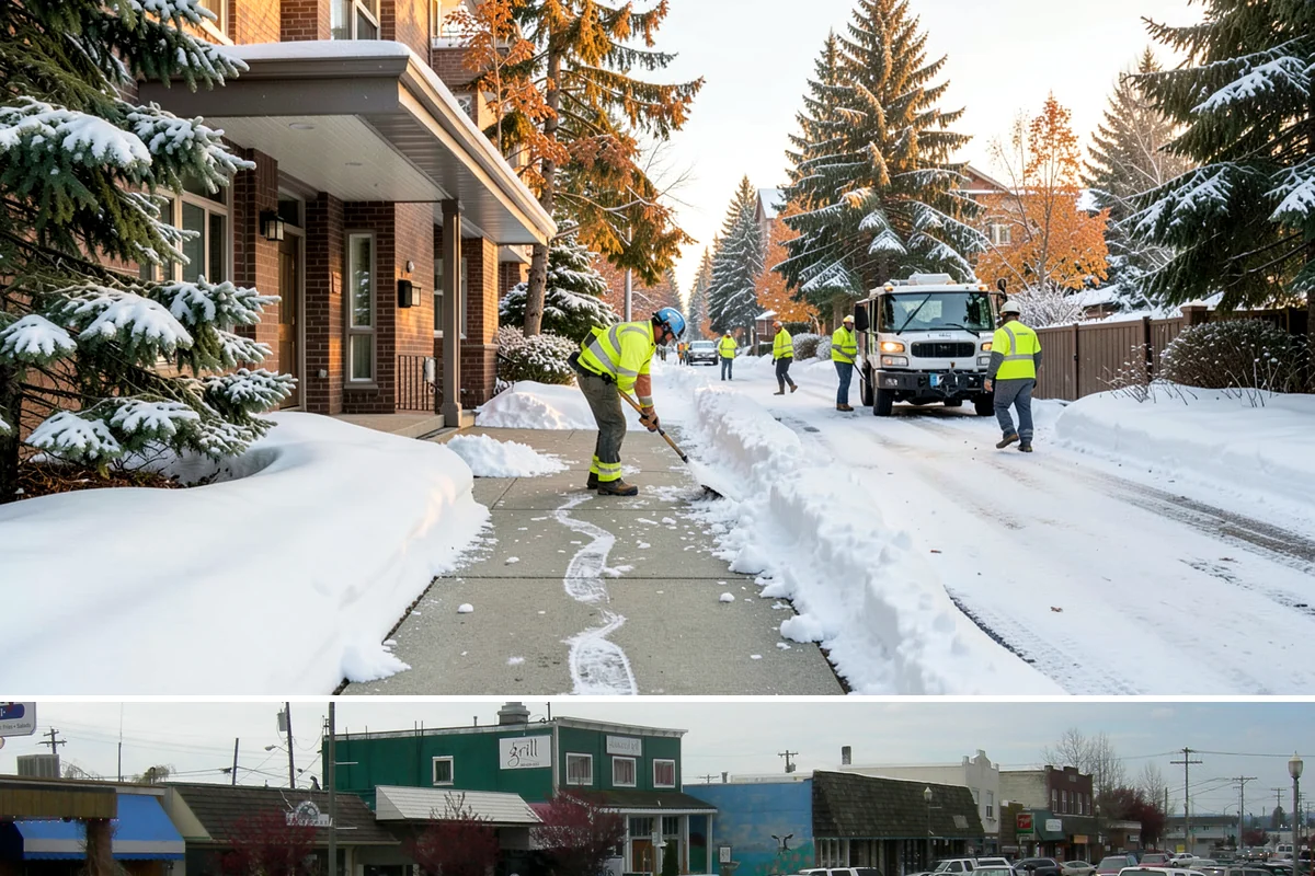 Patio Clearing in Stanwood, Snohomish County, WA - Serviced after each snowfall through the winter months when patios would otherwise sit iced over.