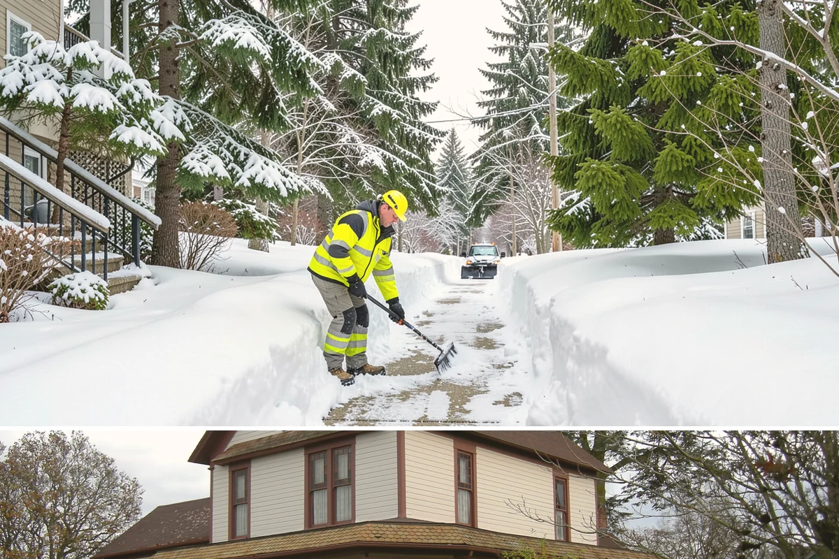 Patio Clearing in Sumner, Pierce County, WA - Serviced after each snowfall through the winter months when patios would otherwise sit iced over.