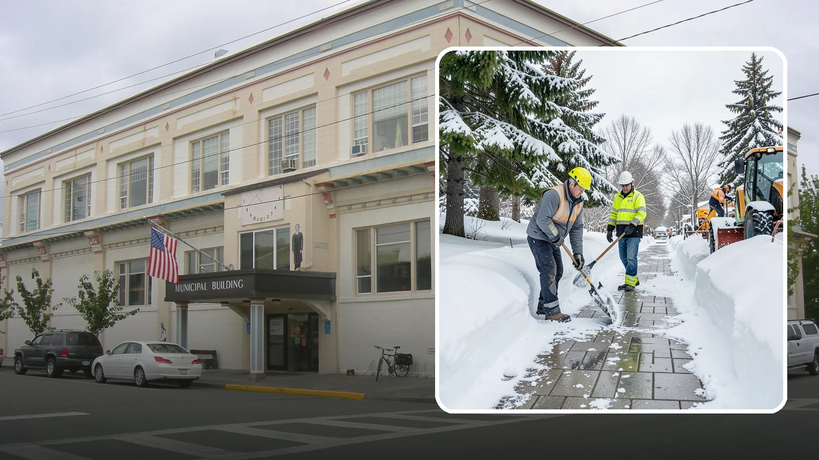 Patio Snow Removal in Anacortes, Skagit County, WA - Careful clearing of residential and commercial patios so wet Western Washington snow does not turn slick pavers into a fall...