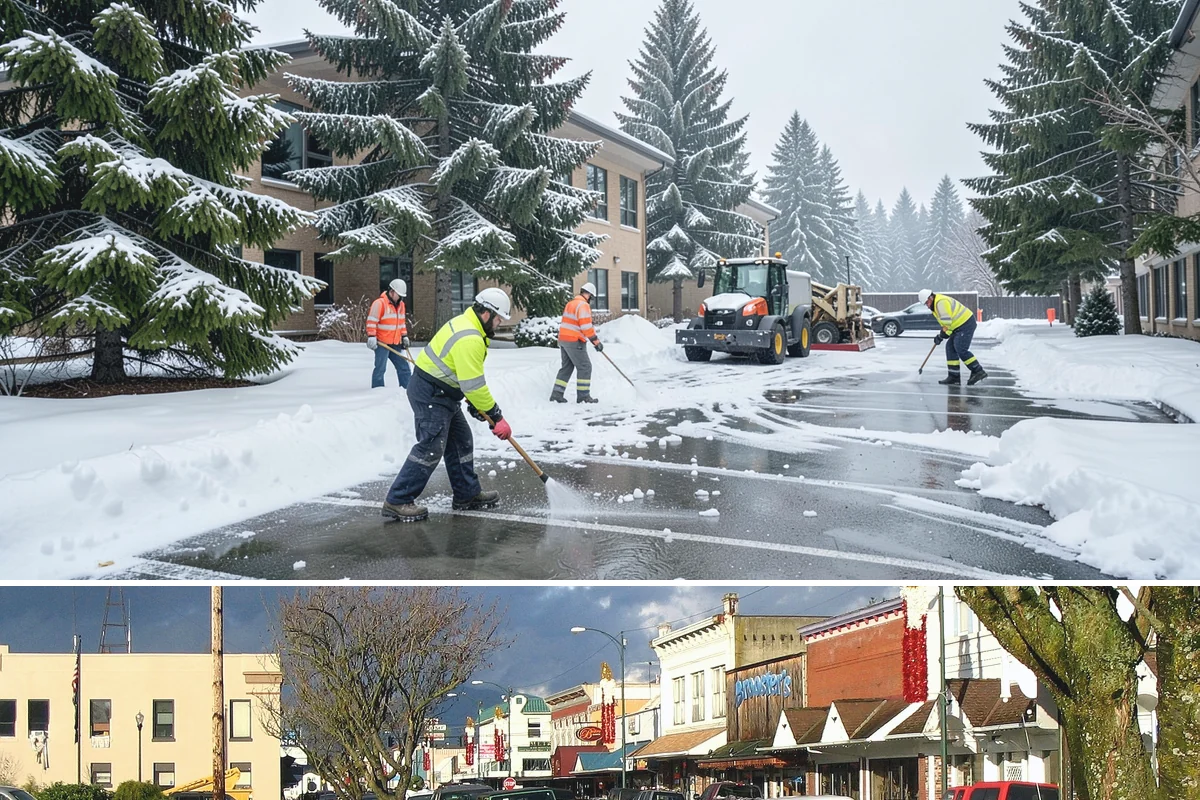 Patio Snow Removal in Arlington, Snohomish County, WA - Book before the first Cascade cold snap in late November, since lowland snow events here are brief but arrive with little warning.