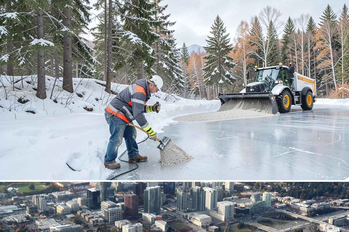 Patio Snow Removal in Bellevue, King County, WA - Book before the first Cascade cold snap in late November, since lowland snow events here are brief but arrive with little warning.