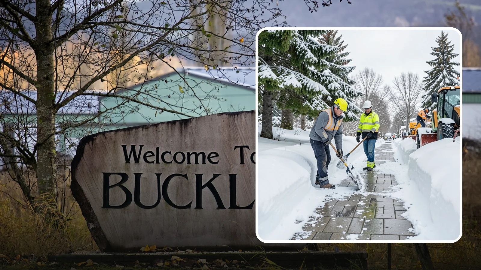 Patio Snow Removal in Buckley, Pierce County, WA - Careful clearing of residential and commercial patios so wet Western Washington snow does not turn slick pavers into a fall...