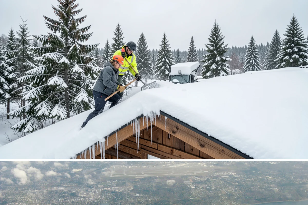 Patio Snow Removal in Burien, King County, WA - Book before the first Cascade cold snap in late November, since lowland snow events here are brief but arrive with little warning.