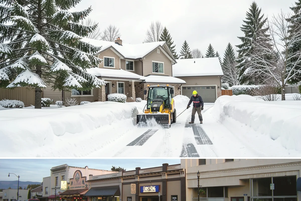 Patio Snow Removal in Burlington, Skagit County, WA - Book before the first Cascade cold snap in late November, since lowland snow events here are brief but arrive with little warning.
