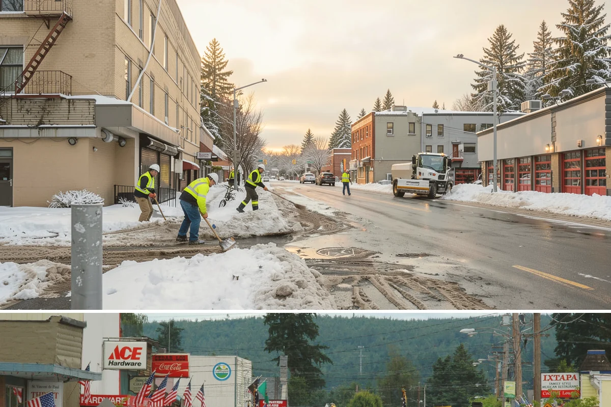 Patio Snow Removal in Carnation, King County, WA - Book before the first Cascade cold snap in late November, since lowland snow events here are brief but arrive with little warning.