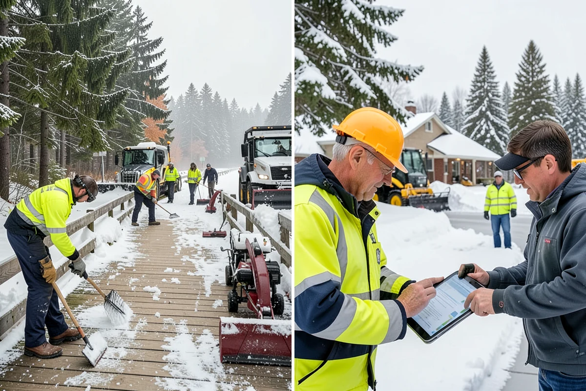 Patio Snow Removal in Clyde Hill, King County, WA - Assess the patio material and note shaded areas prone to refreeze