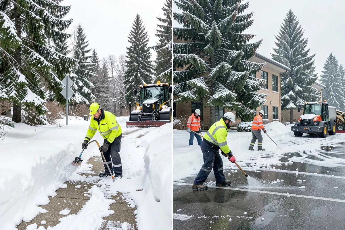Patio Snow Removal in Concrete, Skagit County, WA - Assess the patio material and note shaded areas prone to refreeze