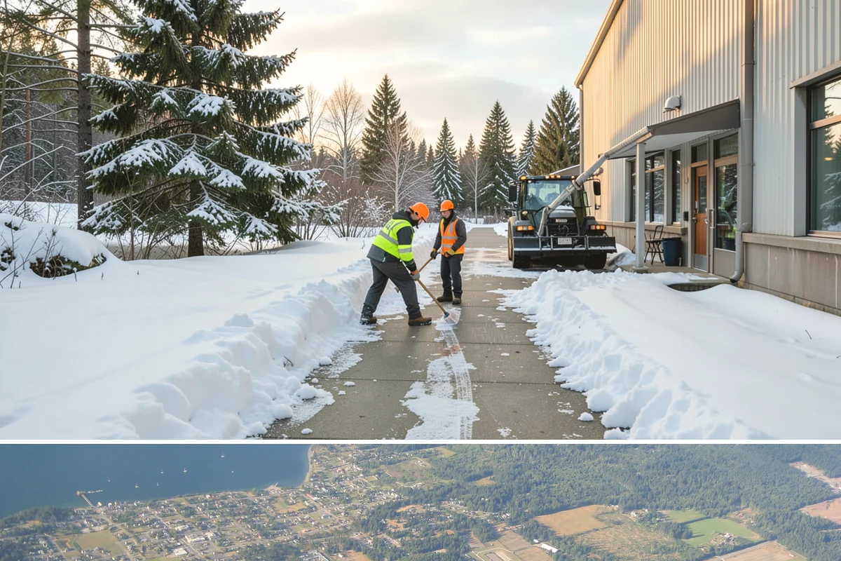 Patio Snow Removal in Coupeville, Island County, WA - Book before the first Cascade cold snap in late November, since lowland snow events here are brief but arrive with little warning.