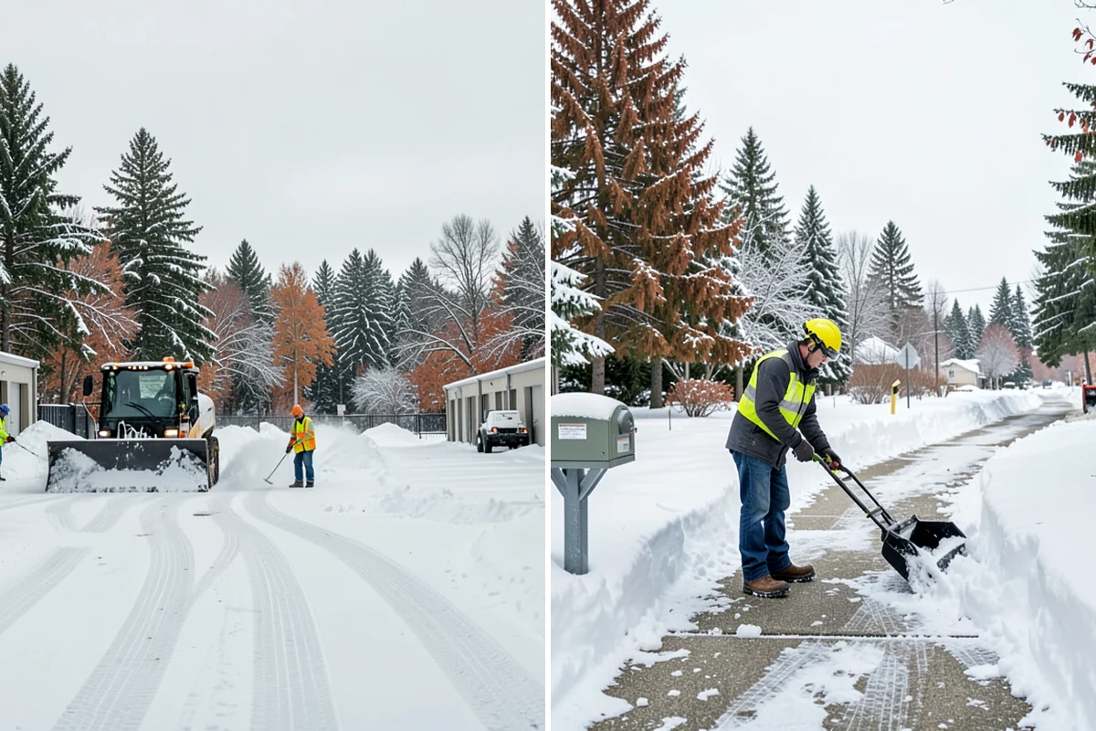 Patio Snow Removal in Fircrest, Pierce County, WA - Assess the patio material and note shaded areas prone to refreeze