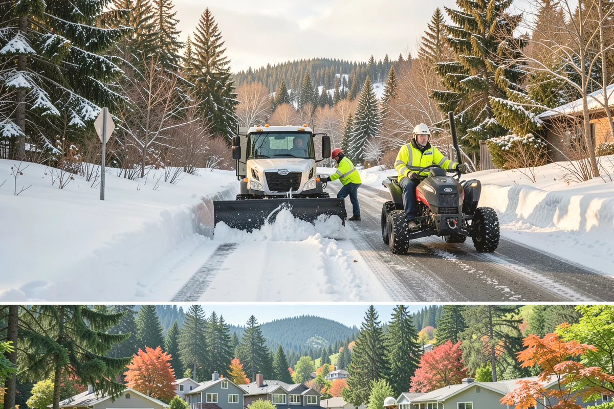 Patio Snow Removal in Fircrest, Pierce County, WA - Book before the first Cascade cold snap in late November, since lowland snow events here are brief but arrive with little warning.