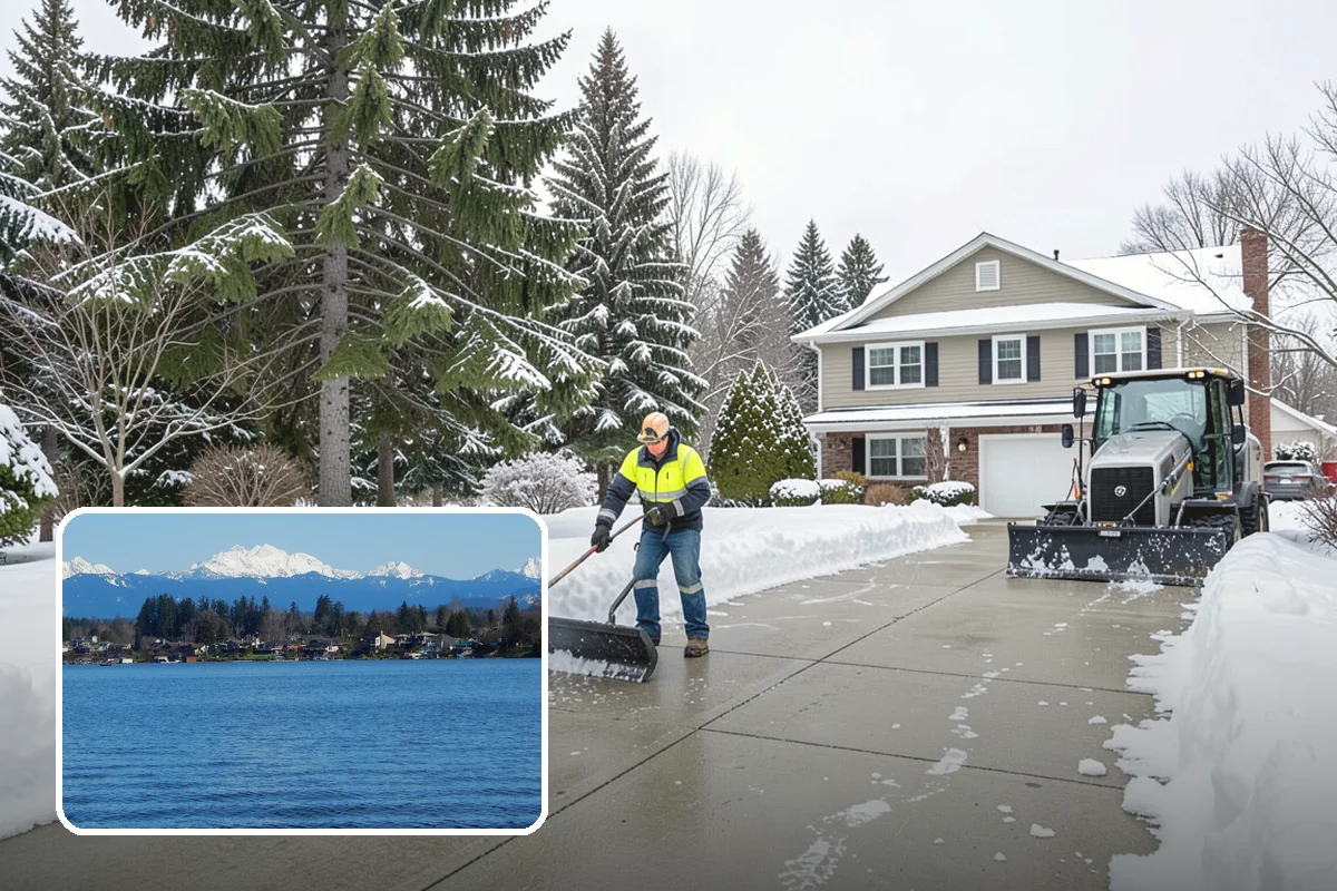 Patio Snow Removal in Lake Stevens, Snohomish County, WA - Protects delicate paver and flagstone surfaces from metal-blade gouging