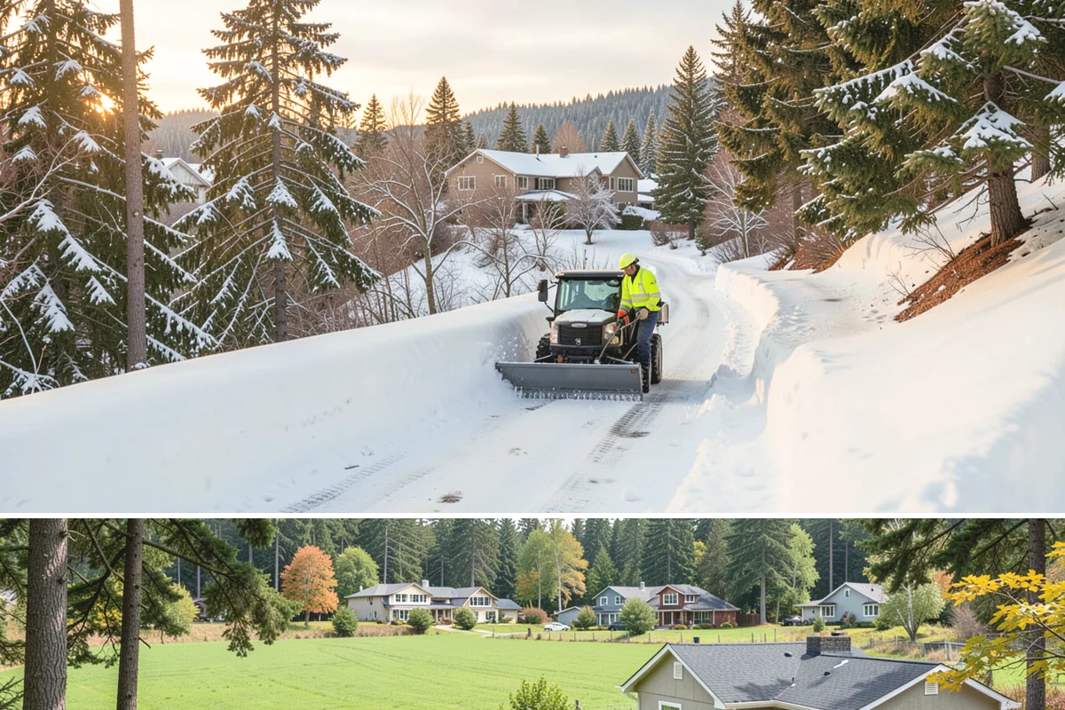 Patio Snow Removal in Lyman, Skagit County, WA - Book before the first Cascade cold snap in late November, since lowland snow events here are brief but arrive with little warning.